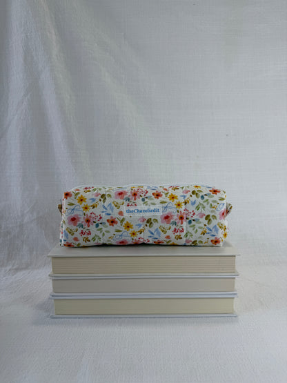 Blue Bow Floral Pencil Pouch