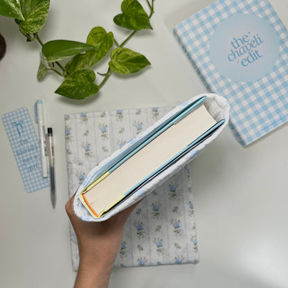 Blue Roses Quilted Book Sleeve