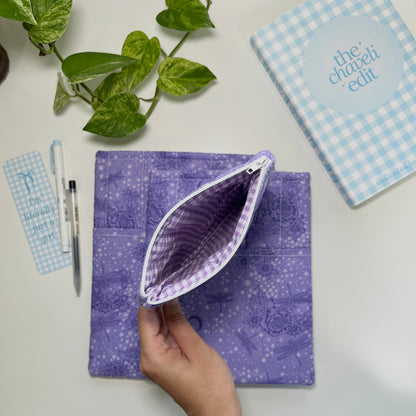 Purple Magic Quilted Book Sleeve