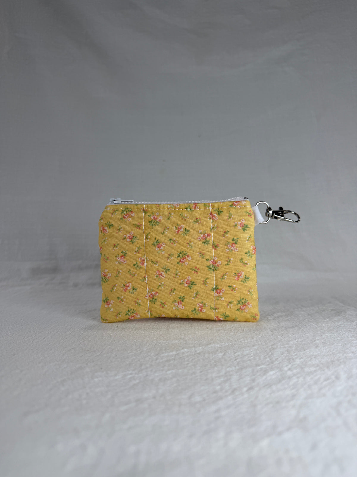 Pink Roses on Yellow  Keychain Wallet