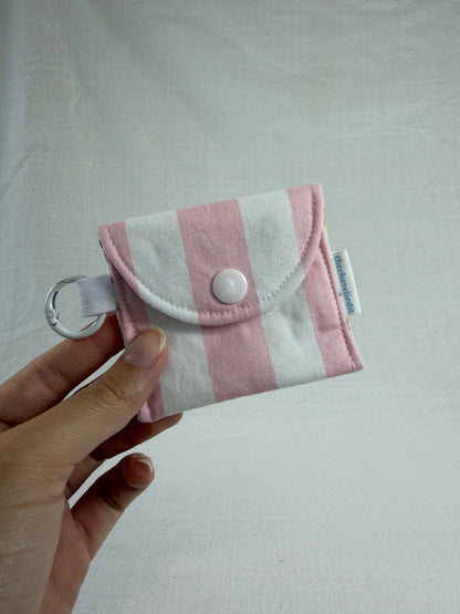Pink Stripes Earbuds Case