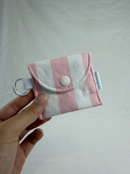 Pink Stripes Earbuds Case
