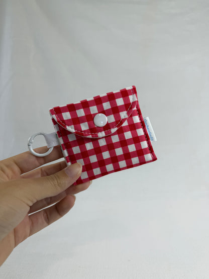 Red Gingham Earbuds Case