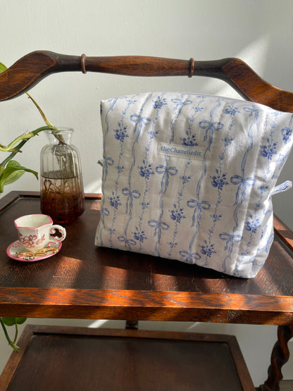 Blue Bows Makeup Bag