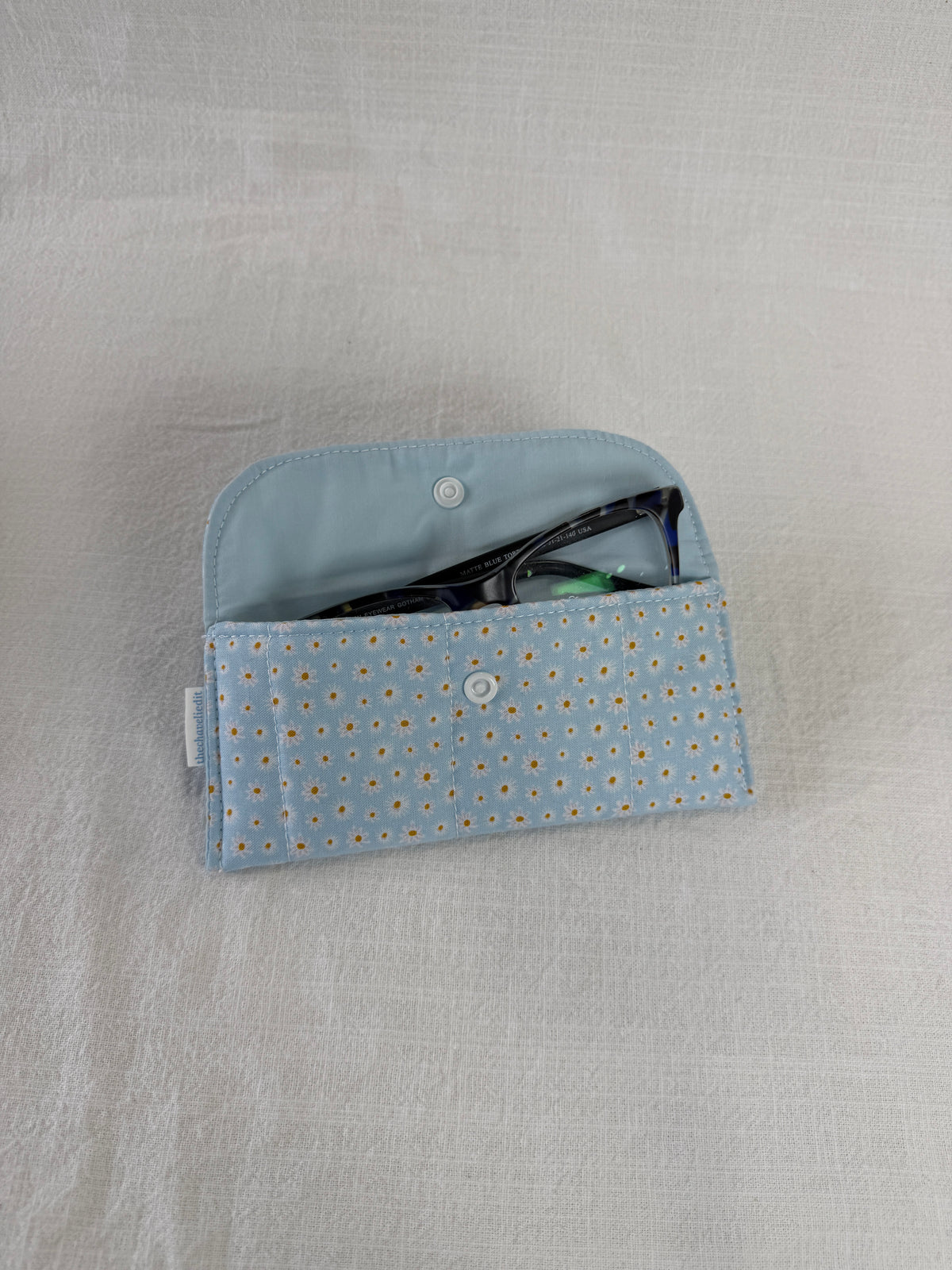 Daisies on Blue Glasses Case