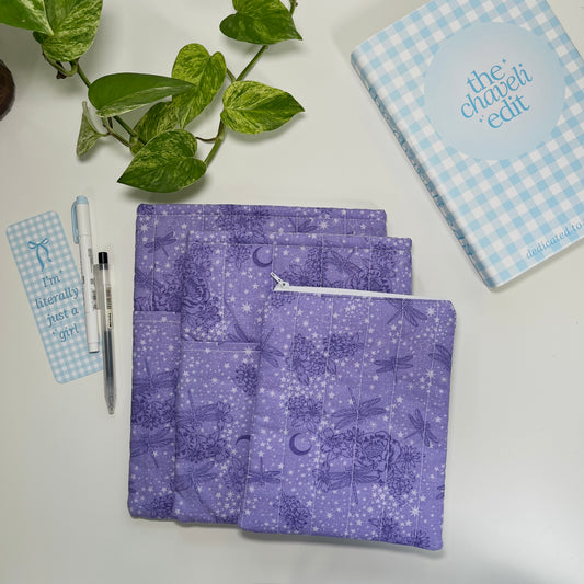 Purple Magic Quilted Book Sleeve