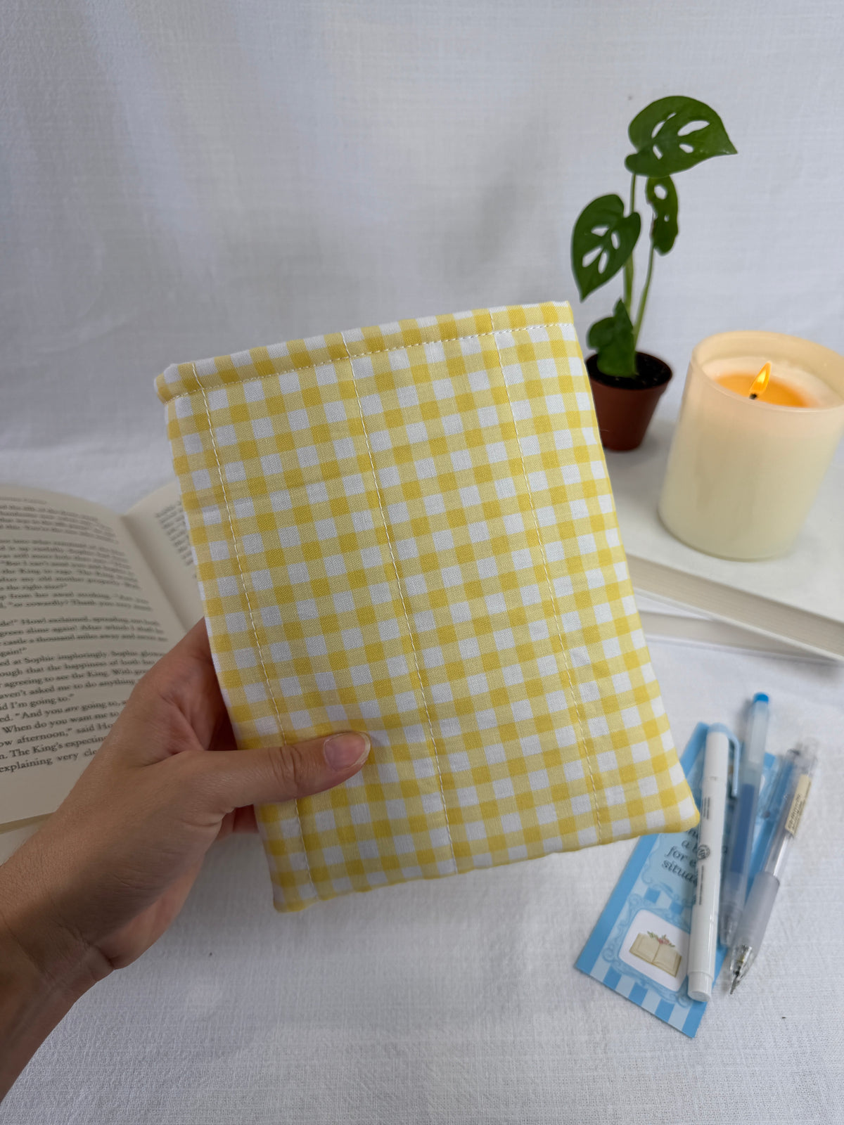 Yellow Gingham Book Sleeve