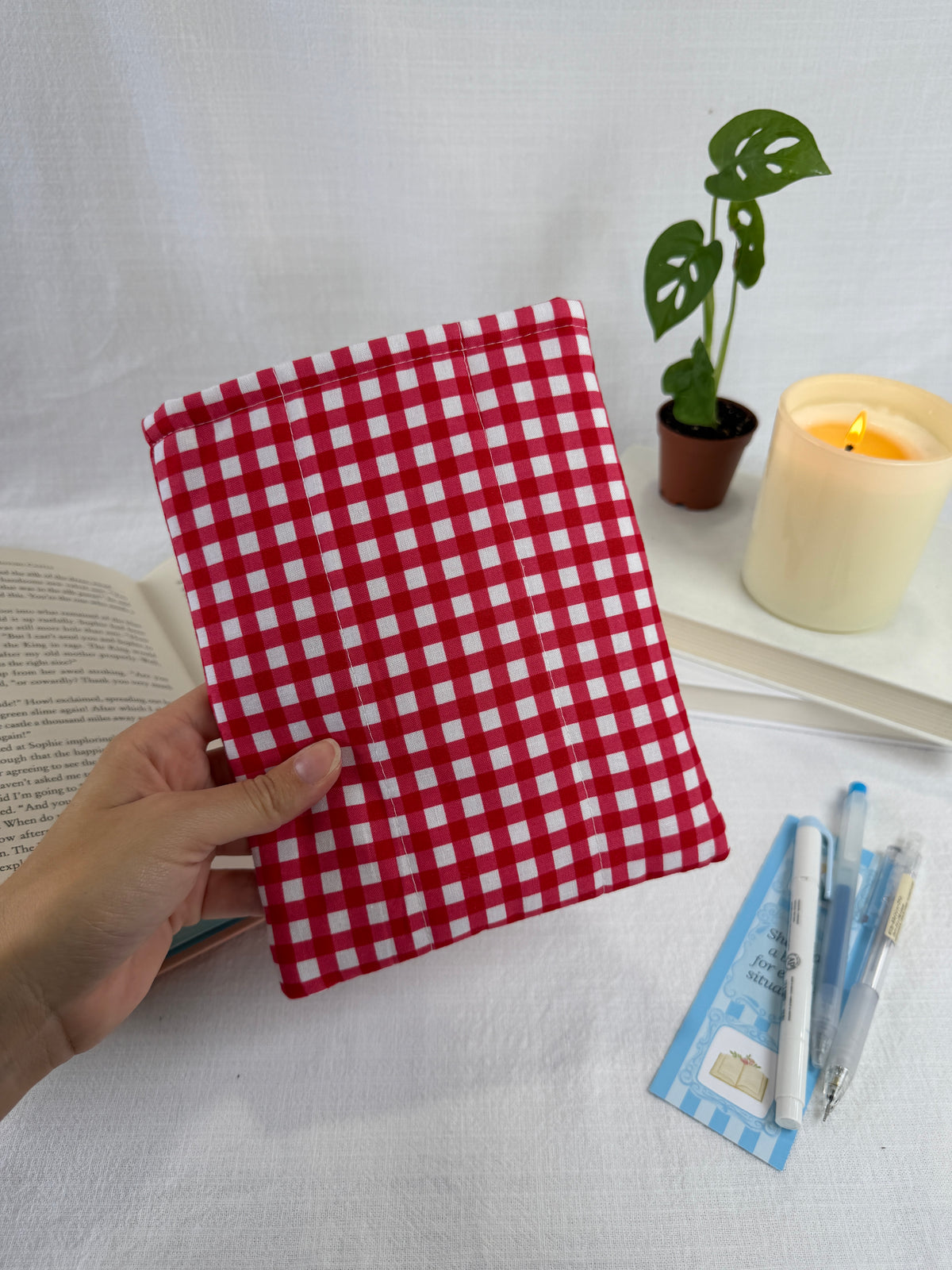 Red Gingham Book Sleeve