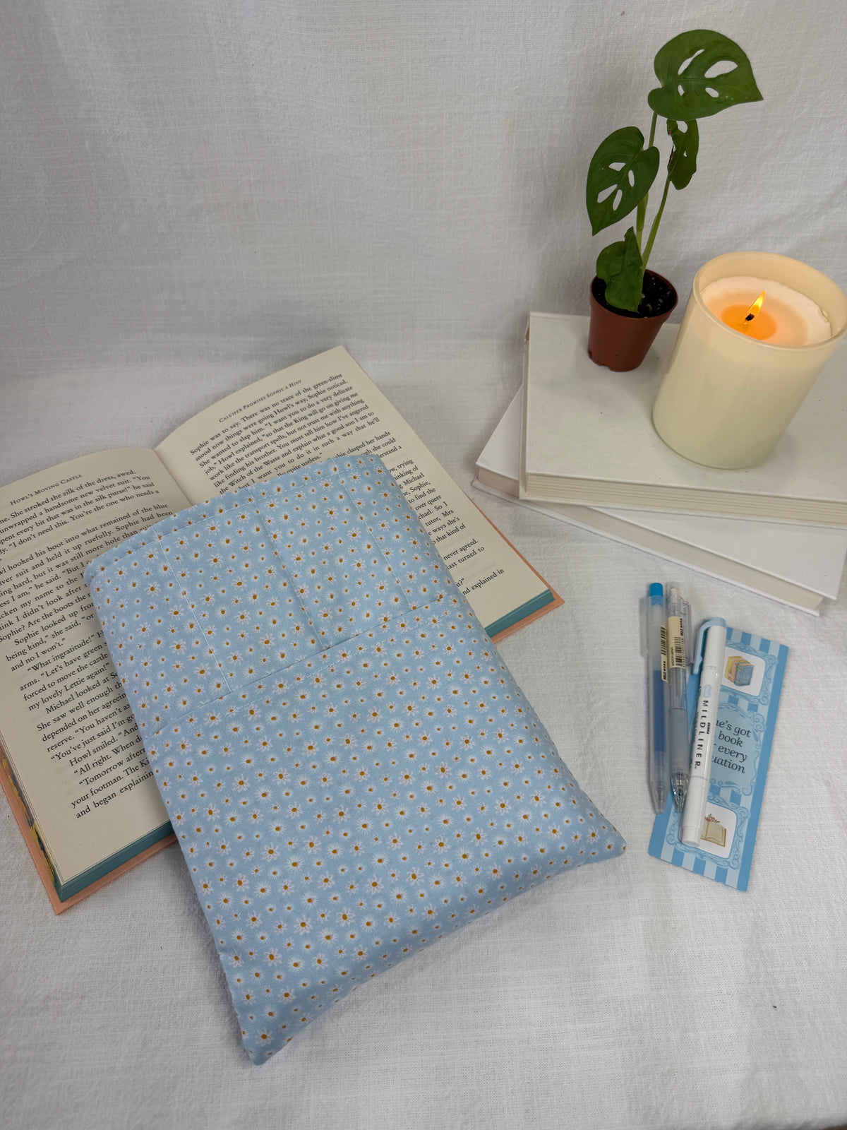 Daisies on Blue Book Sleeve