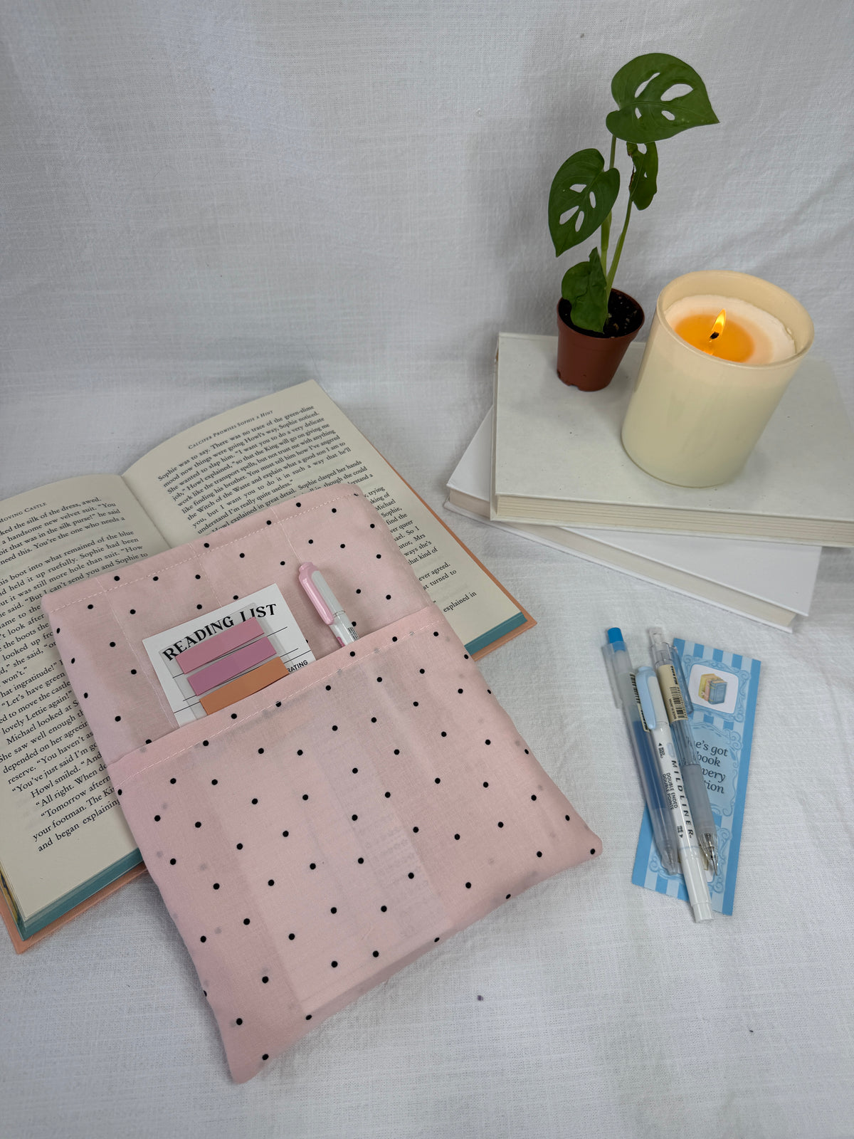 Polkadots on Pink Book Sleeve