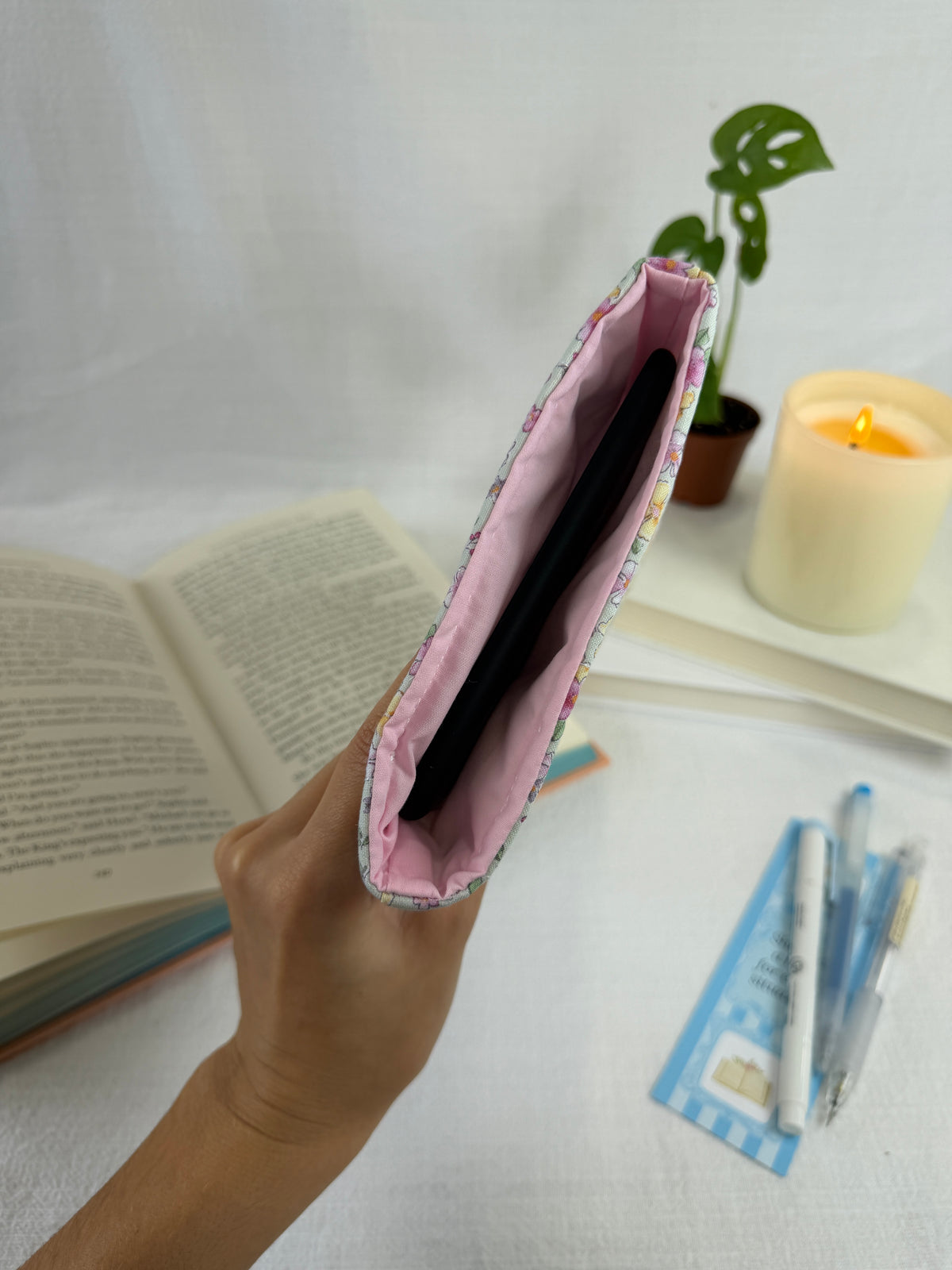 Dusty Pink Flowers Book Sleeve