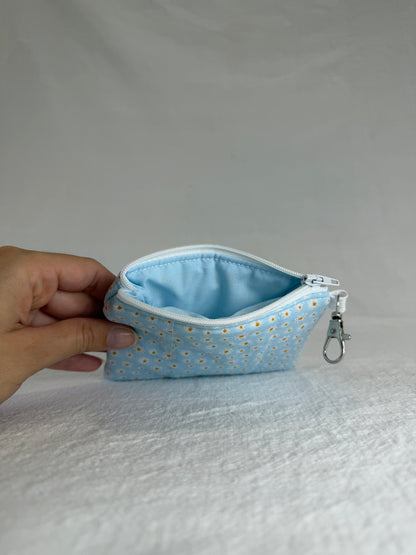 Daisies on Blue Keychain Wallet