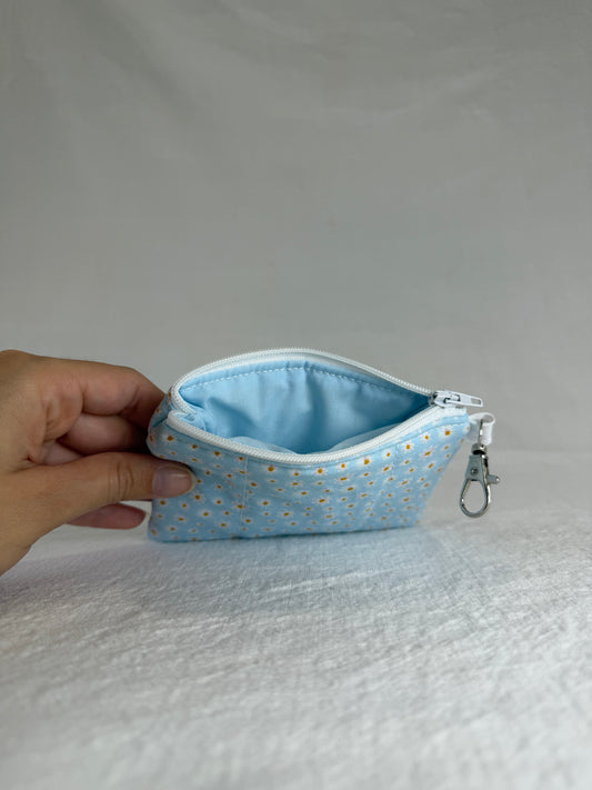 Daisies on Blue Keychain Wallet