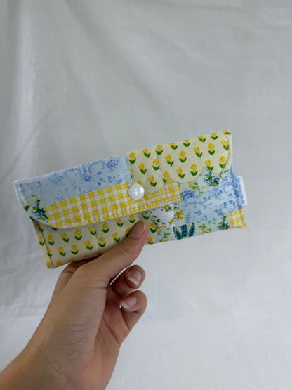 Yellow Patchwork Glasses Case