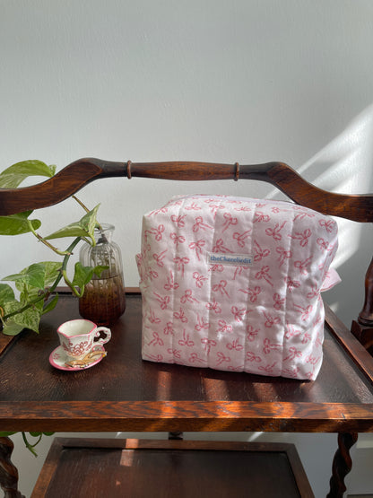 Bows on White Makeup Bag