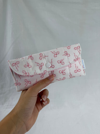 White with Pink Bows Glasses Case