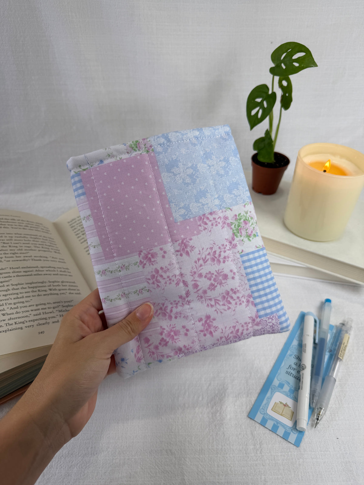 Purple Patchwork Book Sleeve