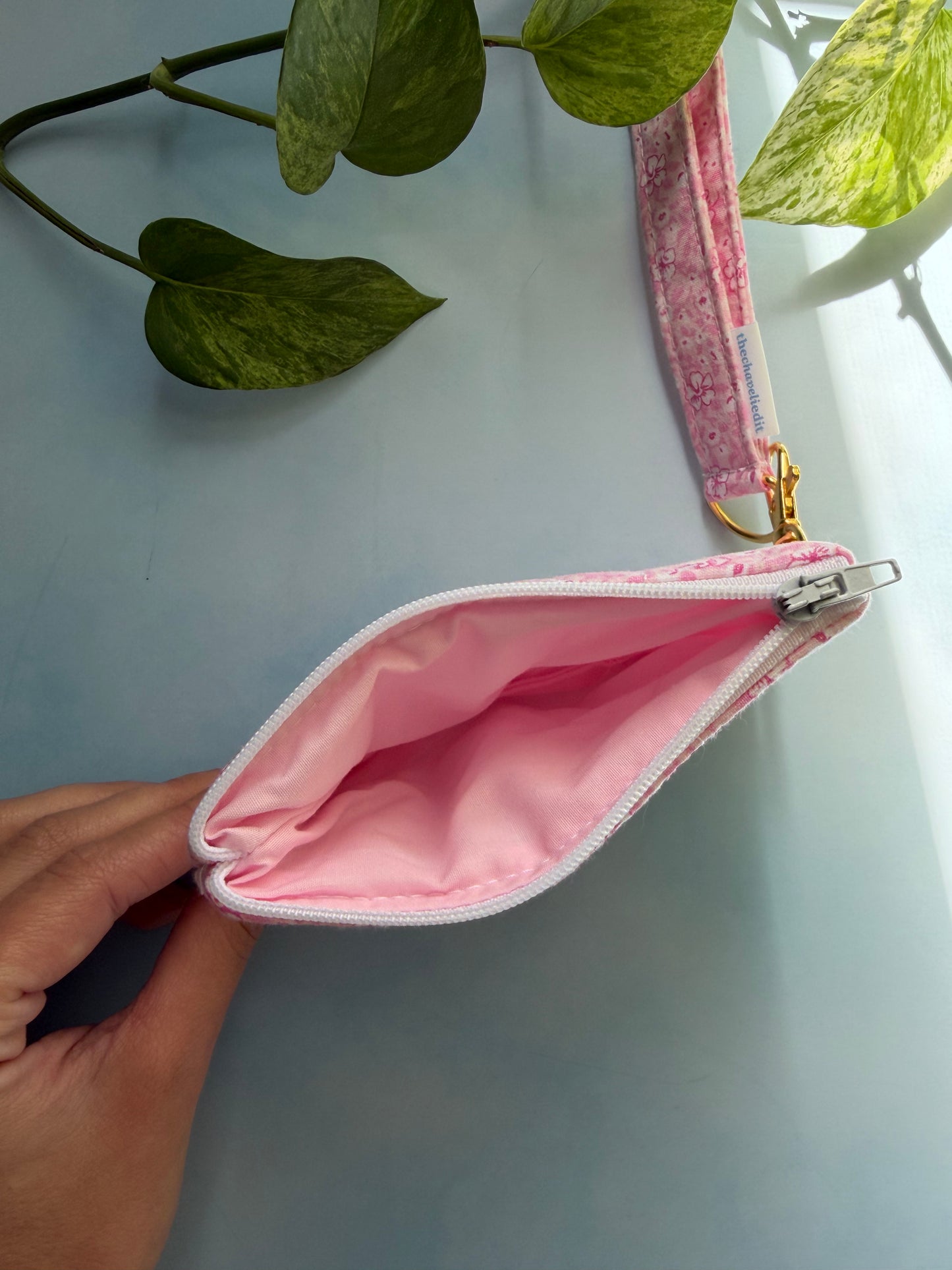Pink Hibiscus Keychain Wallet