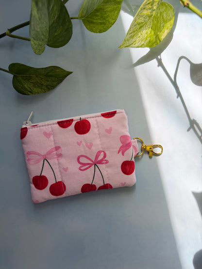 Cherries and Bows Keychain Wallet