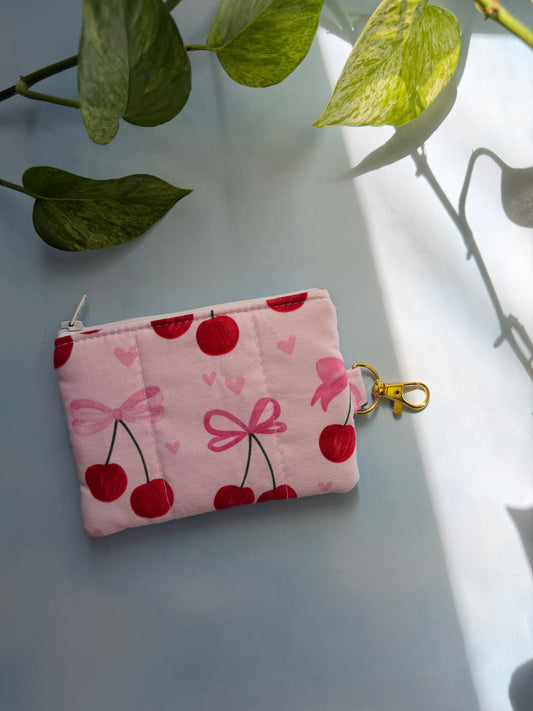 Cherries and Bows Keychain Wallet