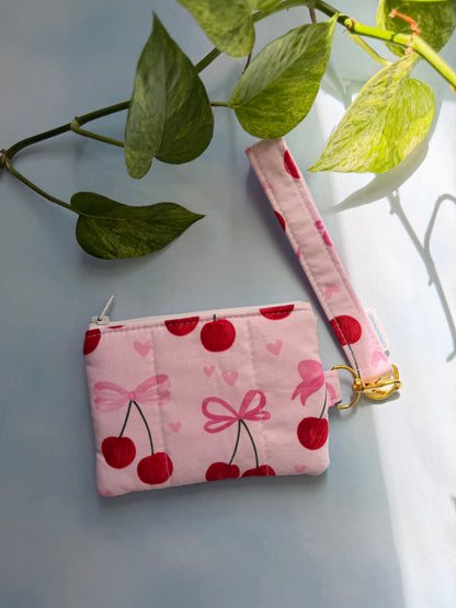 Cherries and Bows Keychain Wallet