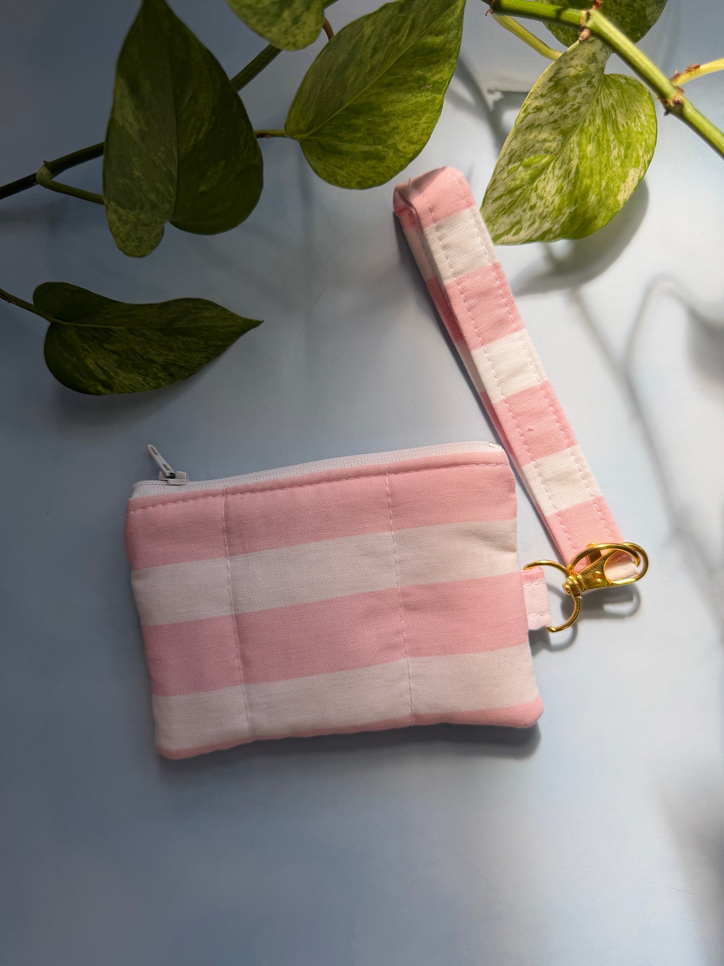 Pink Stripes Keychain Wallet