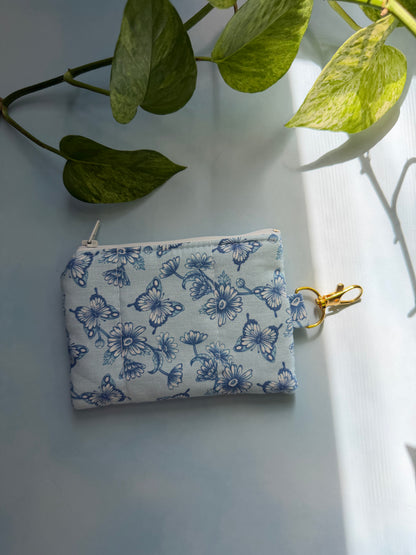 Blue Butterflies Keychain Wallet