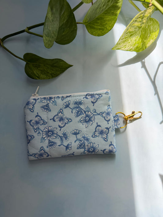 Blue Butterflies Keychain Wallet