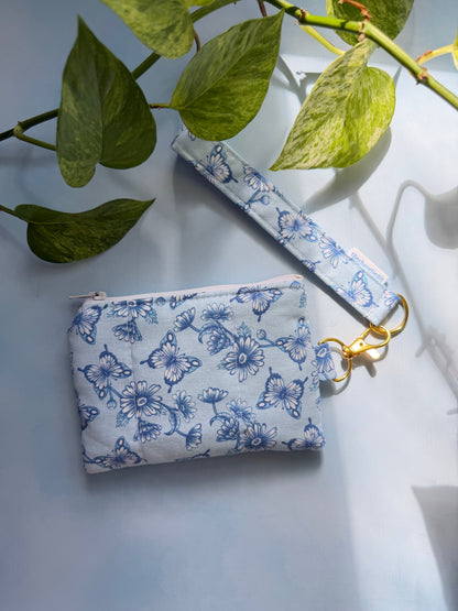 Blue Butterflies Keychain Wallet