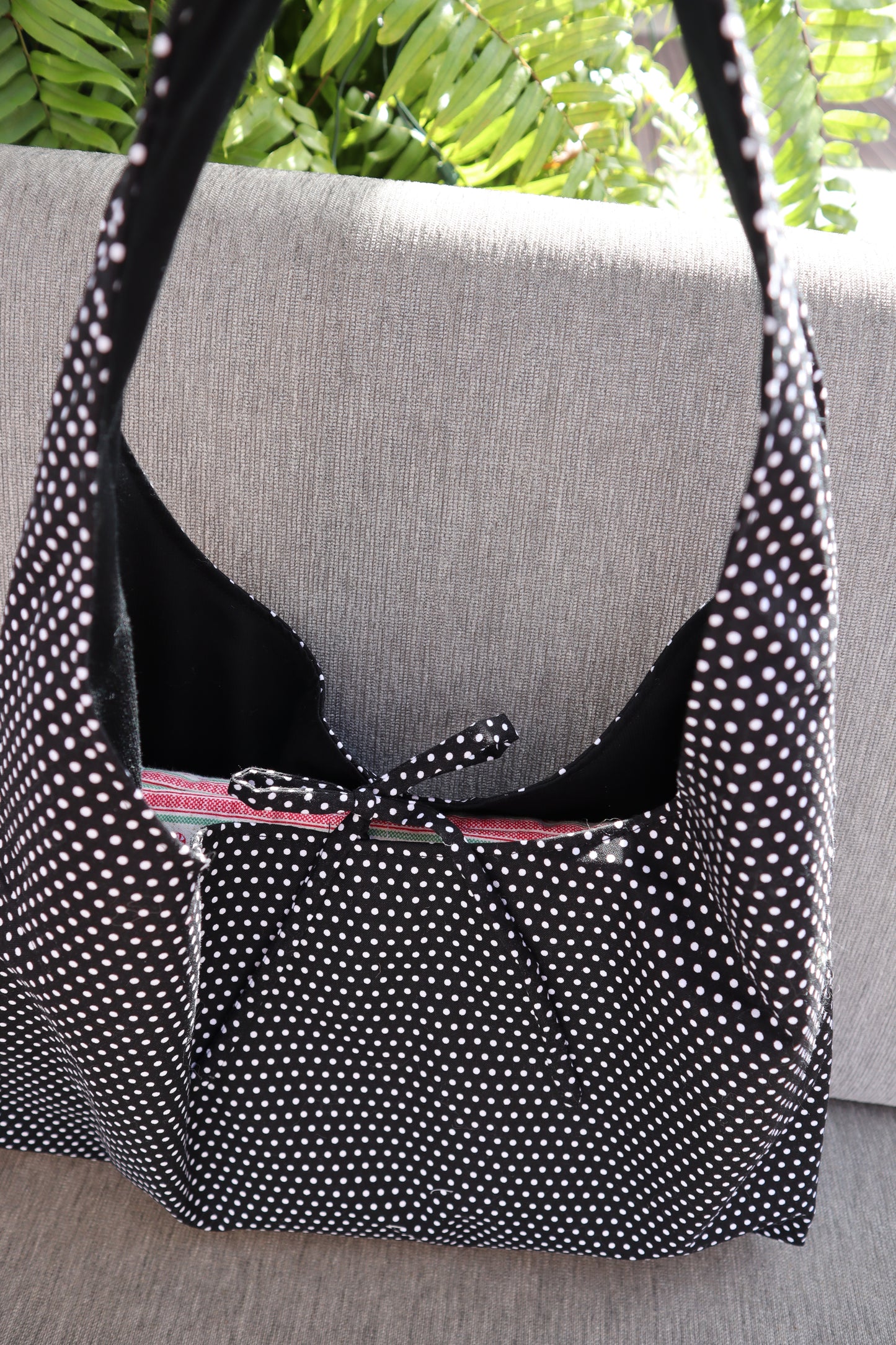 Black Polkadot Tote Bag
