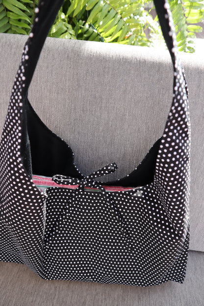 Black Polkadot Tote Bag