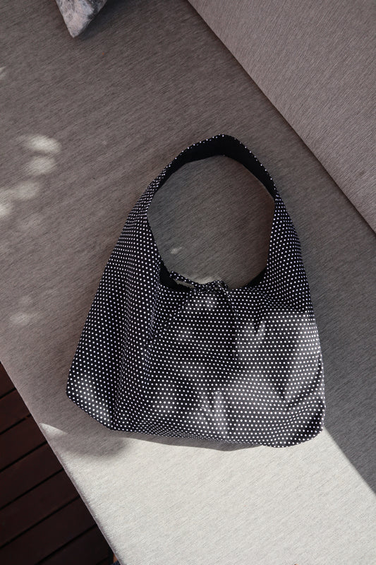 Black Polkadot Tote Bag