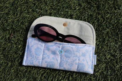 Vintage Blue Glasses Case