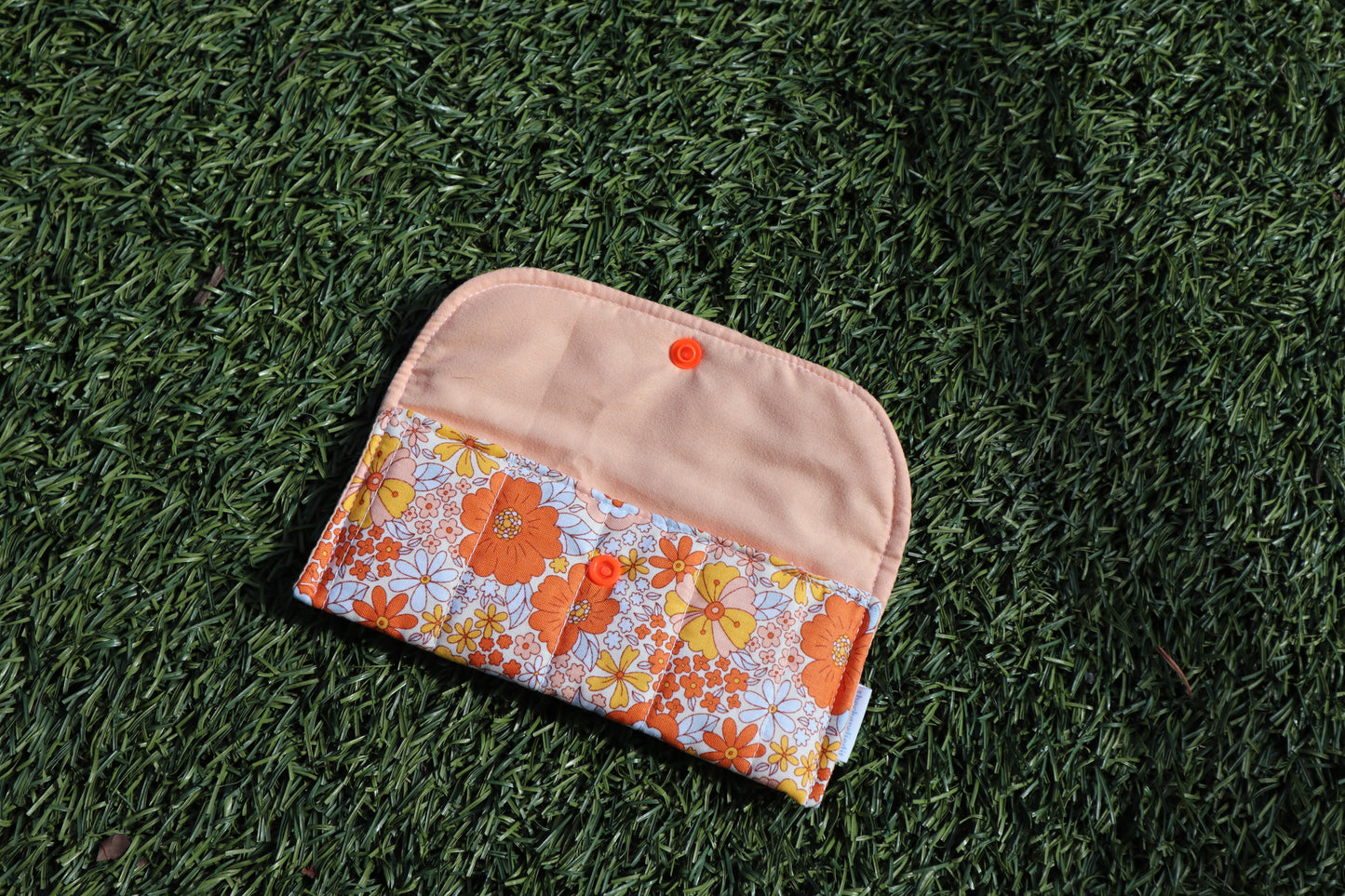 Orange Floral Glasses Case
