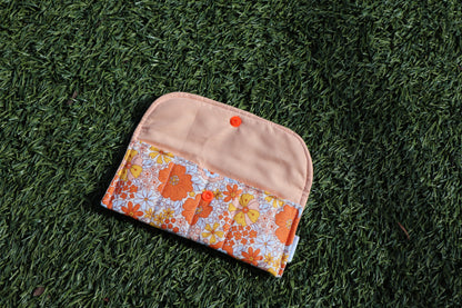 Orange Floral Glasses Case