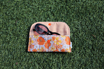 Orange Floral Glasses Case