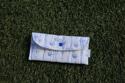 Blue Bow Floral Glasses Case