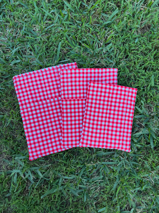 Red Gingham Book Sleeve
