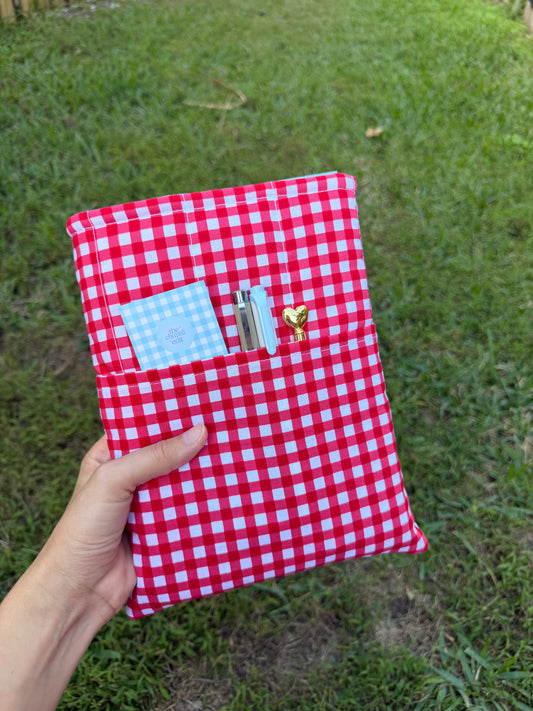 Red Gingham Book Sleeve