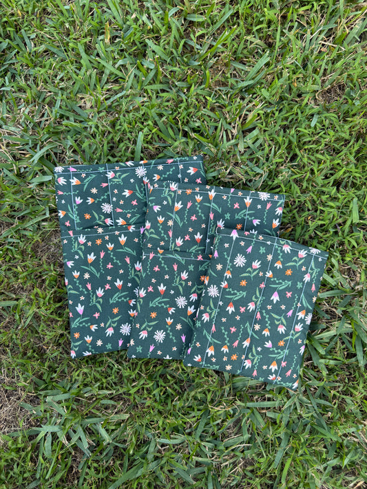 Forest Green Floral Book Sleeve