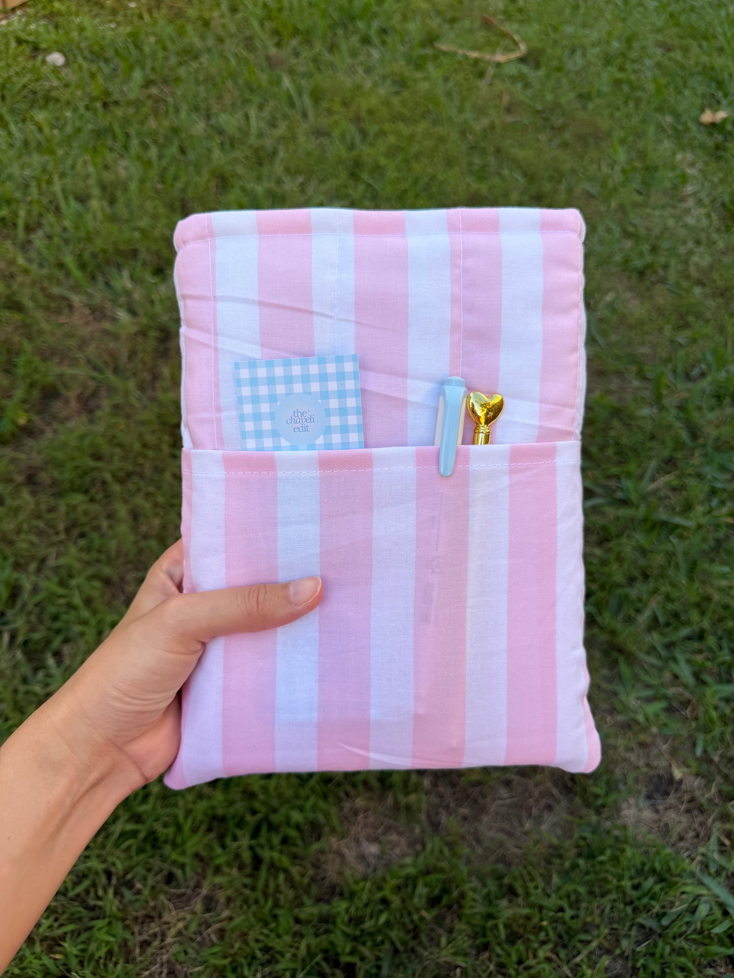 Pink Stripes Book Sleeve