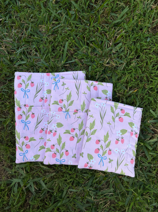 Strawberries and Bows Book Sleeve