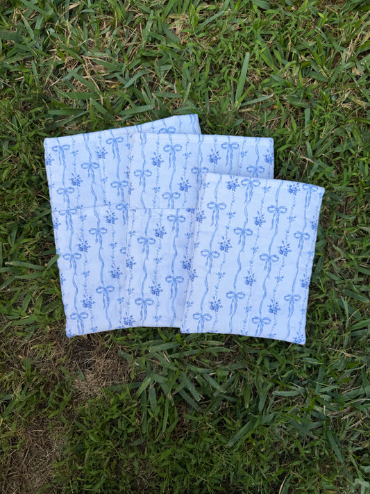 Blue Bow Floral Book Sleeve