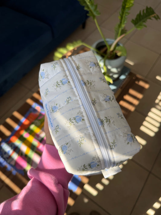 Vintage Blue Roses Small Pouch