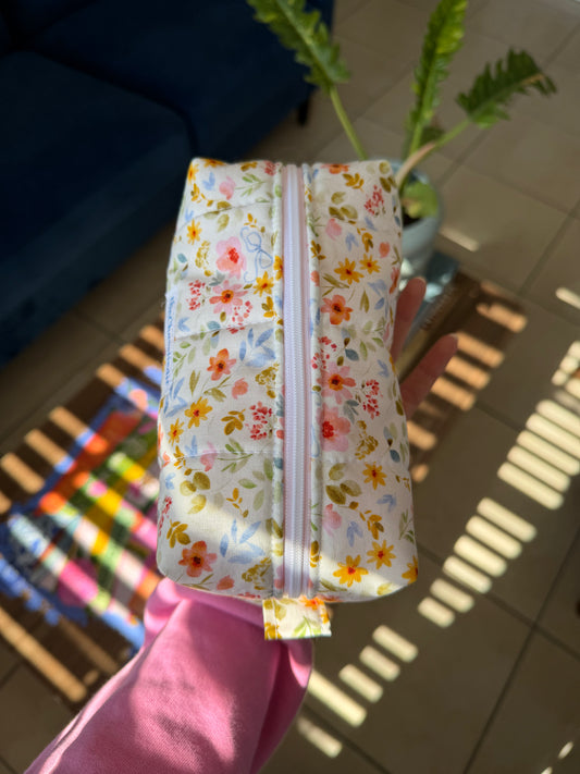 Blue Bow Floral Small Pouch