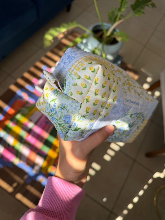 Yellow Patchwork Small Pouch