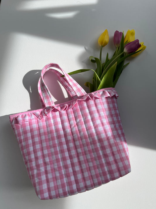 The Sami Quilted Mini Tote Bag w Ruffles