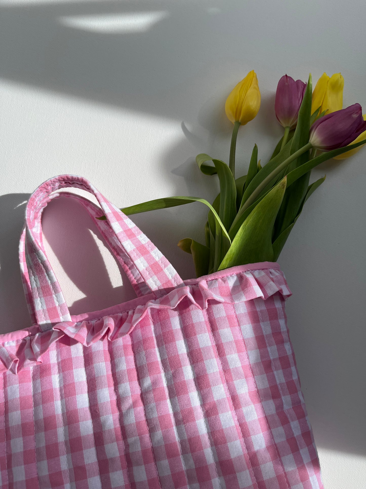 The Sami Quilted Mini Tote Bag w Ruffles