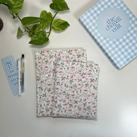Strawberry Vines Quilted Book Sleeve