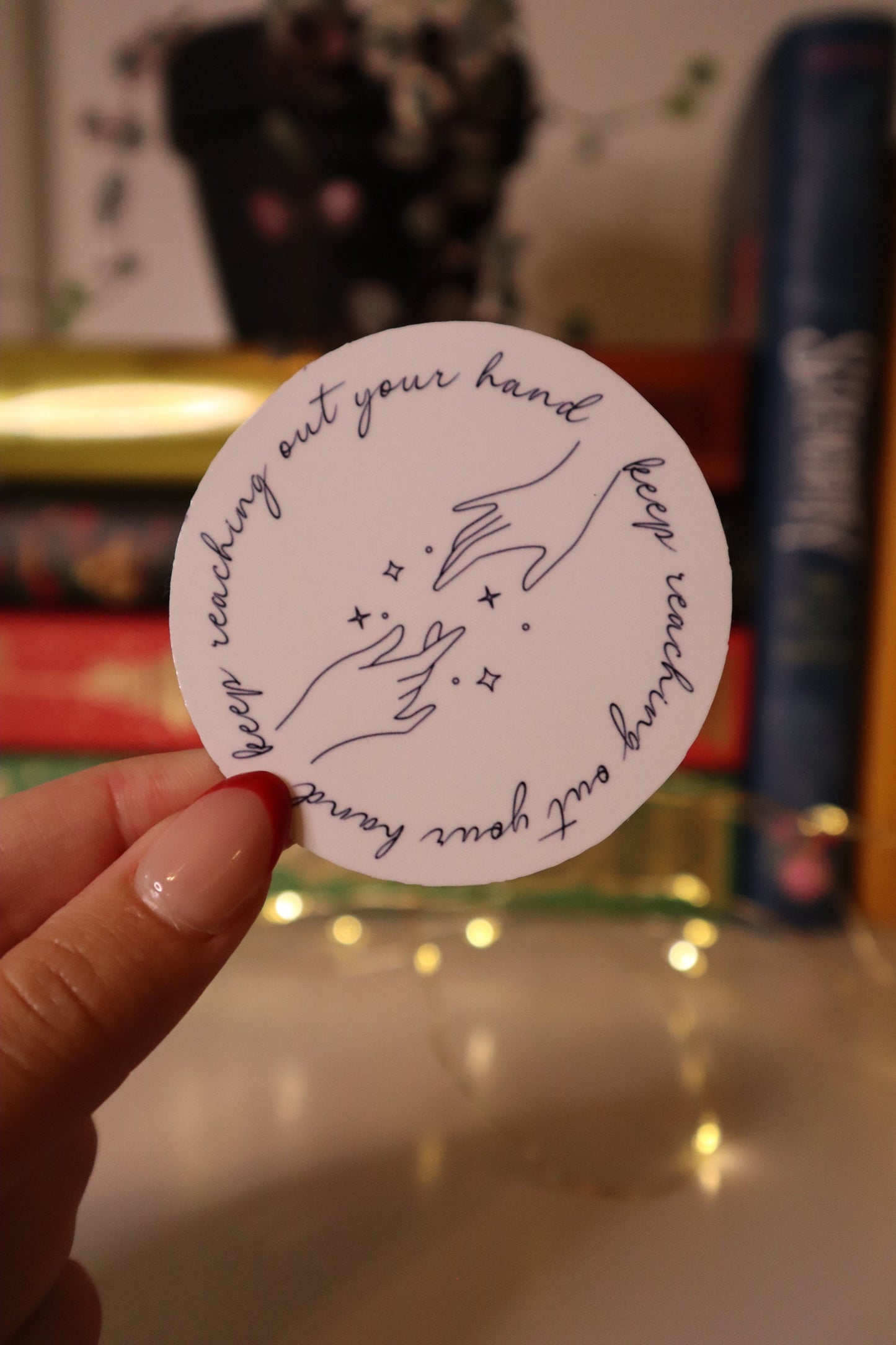 Acotar Quote Sticker Nesta and Cassian | keep reaching out your hand | bookish sticker | laptop sticker | water bottle sticker